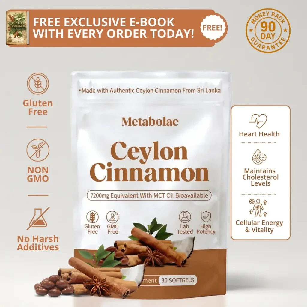 Metabolae Ceylon Cinnamon 7200mg Equivalent with MCT Oil